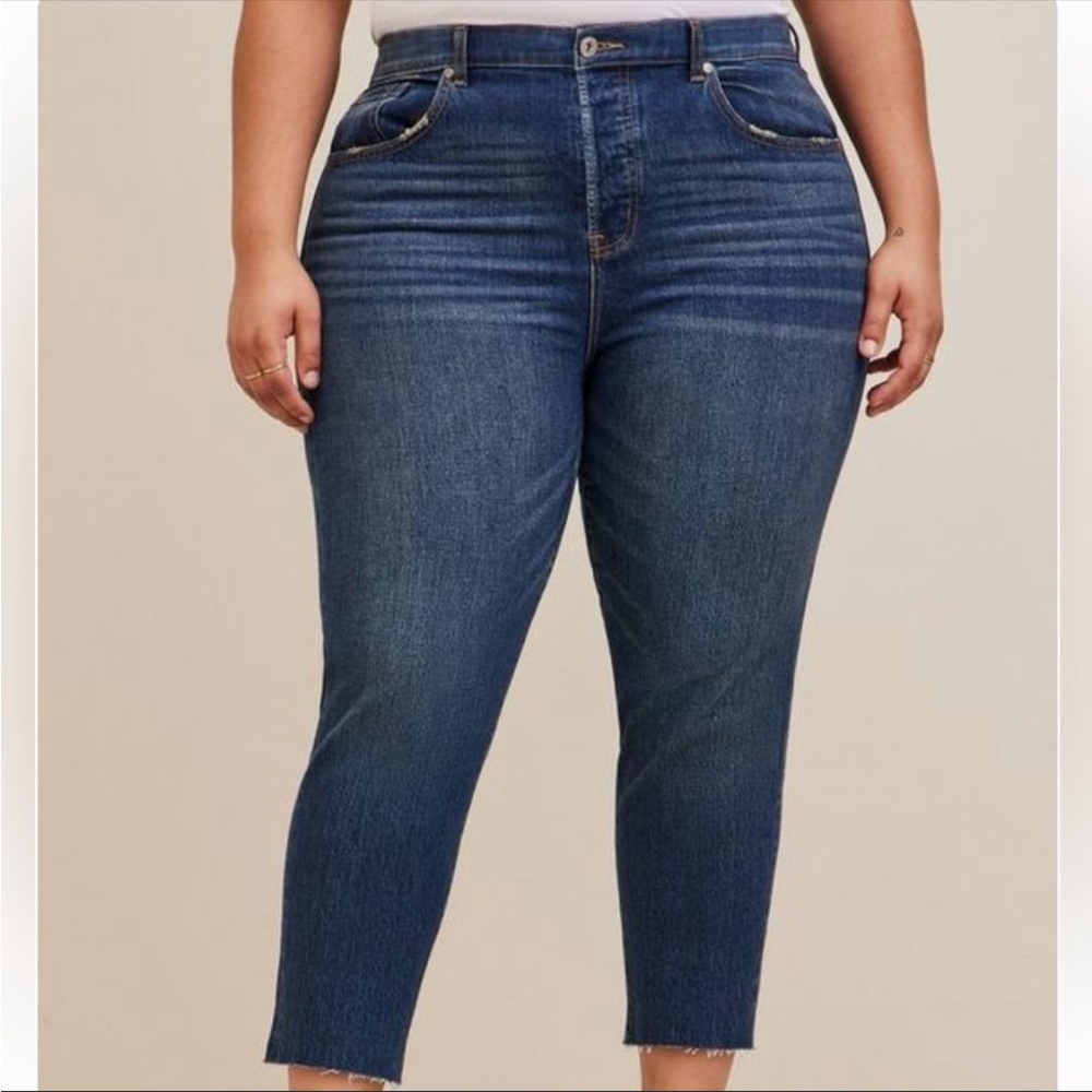 Torrid Mom Jean Straight Premium Classic Denim High-Rise Jean Womens 20R